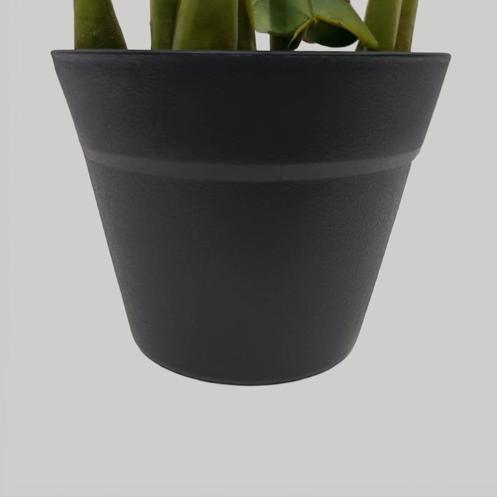 ZAMIA ΦΥΤΟ ΤΕΧΝΗΤΟ ΣΕ ΓΛΑΣΤΡΑ 95cm ΥΦΑΣΜΑ ΠΡΑΣΙΝΟ PVC - Image 3