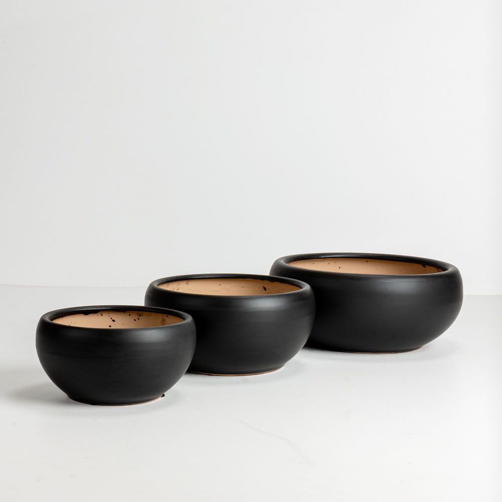 ONYX ΚΑΣΠΩ ΣΕΤ 3ΤΜΧ 43x43x18cm ΚΕΡΑΜΙΚΟ ΜΑΥΡΟ