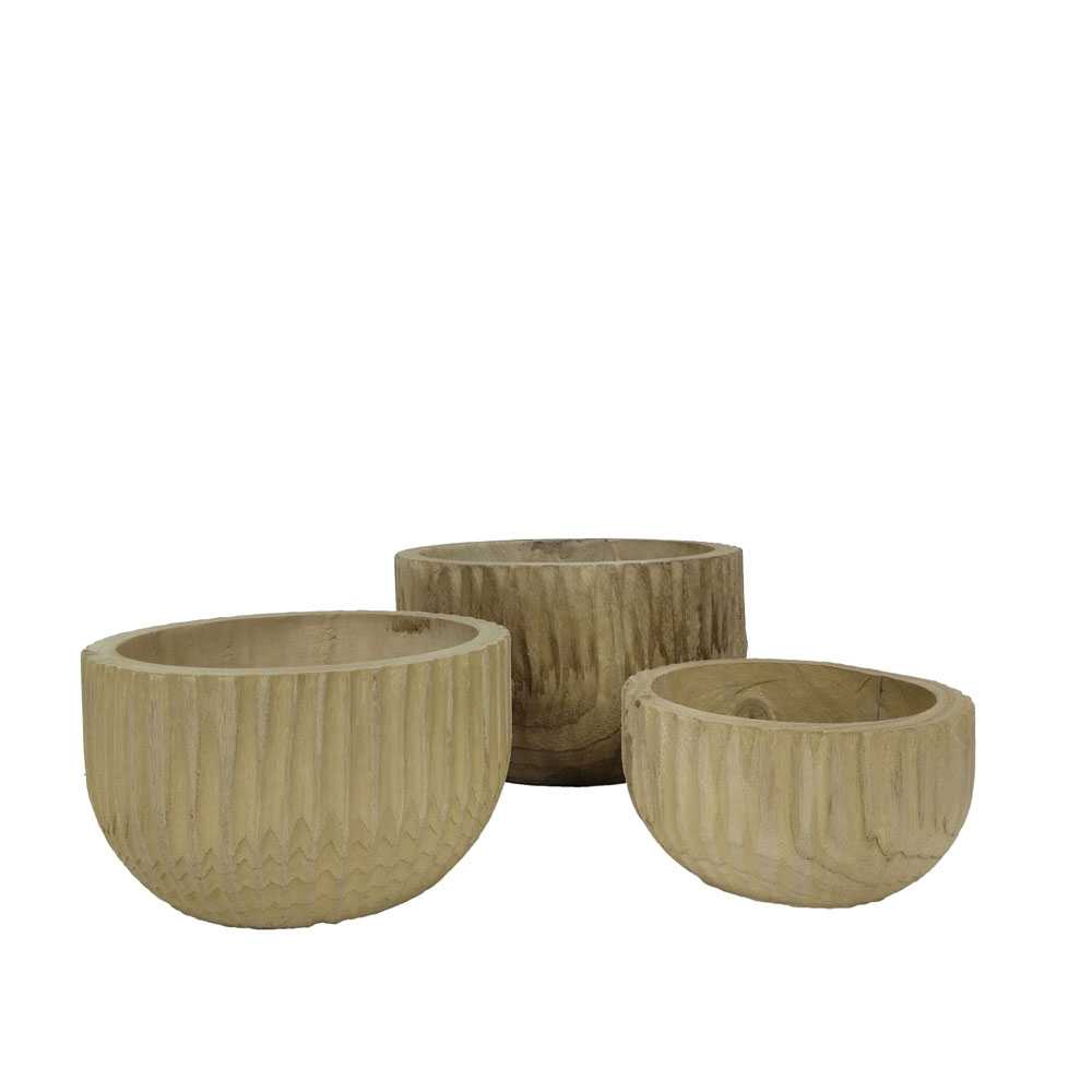 SONTO ΜΠΩΛ SET 3ΤΜΧ 29x29x17cm ΞΥΛΟ ΦΥΣΙΚΟ