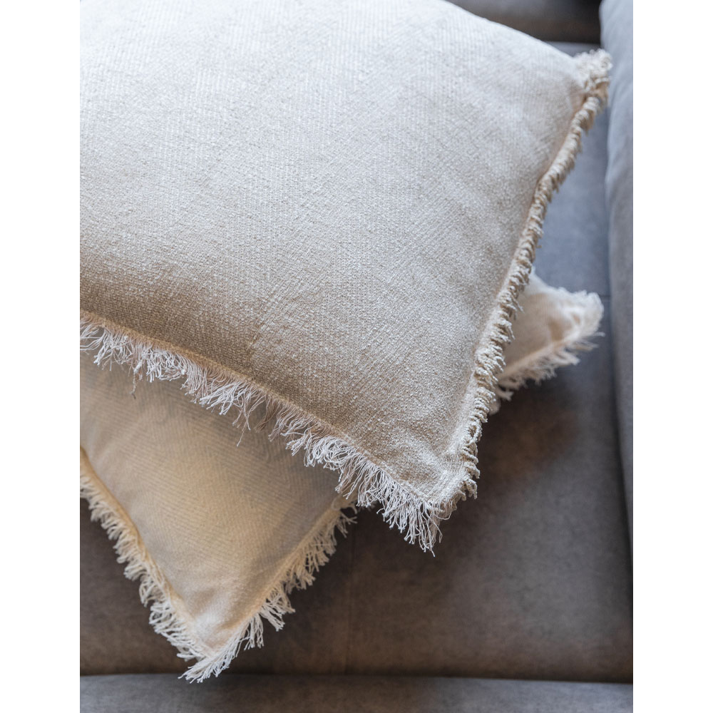 RASUL ΔΙΑΚΟΣΜΗΤΙΚΟ ΜΑΞΙΛΑΡΙ 45x45cm ΥΦΑΣΜΑ ΛΕΥΚΟ POLYESTER - Image 2