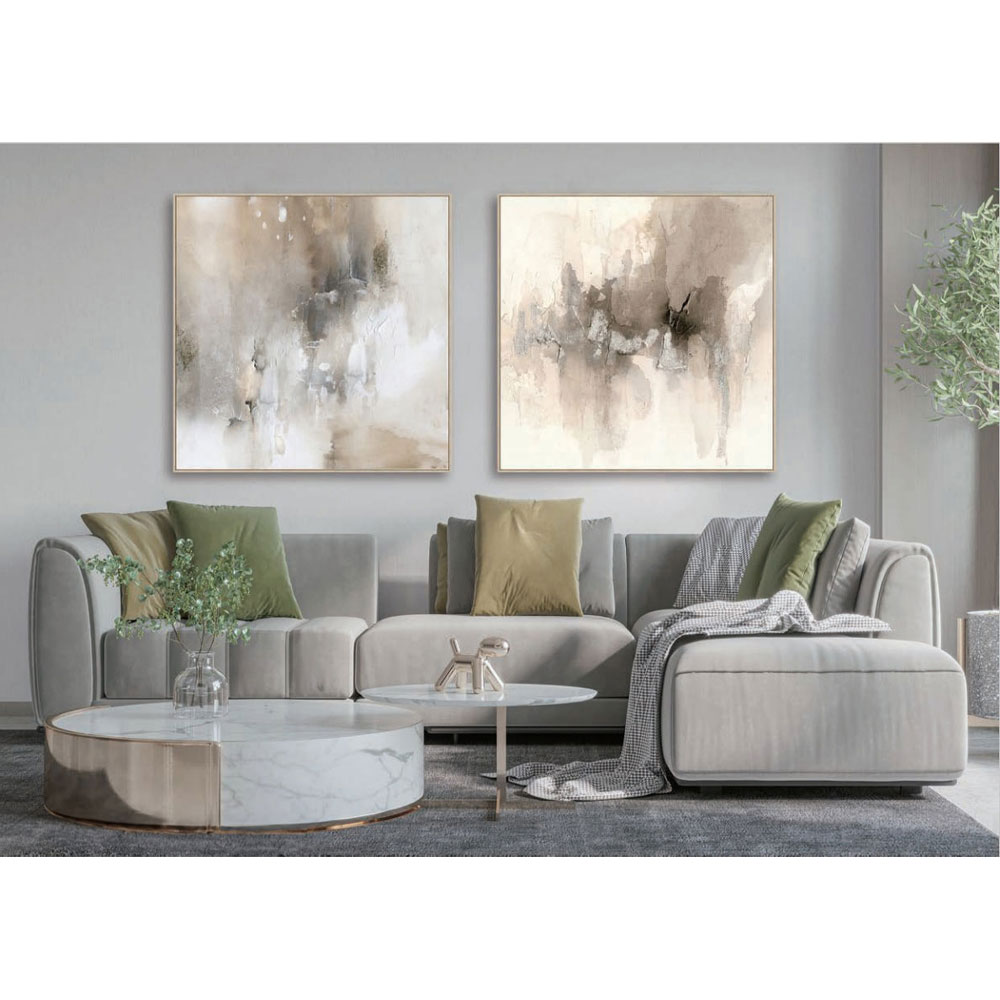 HARLIE B ΠΙΝΑΚΑΣ ΔΙΑΚΟΣΜΗΤΙΚΟΣ ΜΕ ΚΟΡΝΙΖΑ 80x80x4cm ΚΑΜΒΑΣ ΠΟΛΥΧΡΩΜΟ PS - Image 2