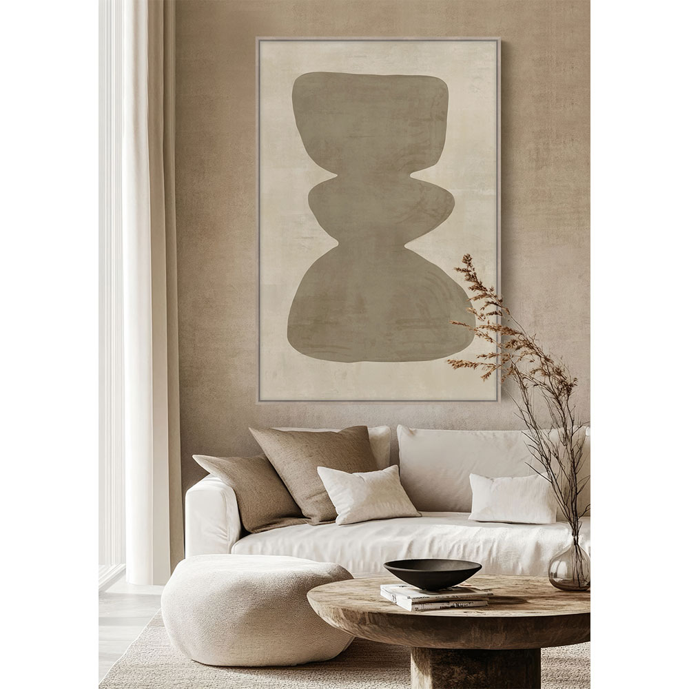 CANDELABRA.B ΠΙΝΑΚΑΣ ΔΙΑΚΟΣΜΗΤΙΚΟΣ ΜΕ ΚΟΡΝΙΖΑ 80x120x4cm ΚΑΜΒΑΣ BEIGE ΚΑΦΕ ΞΥΛΟ ΦΥΣΙΚΟ - Image 2