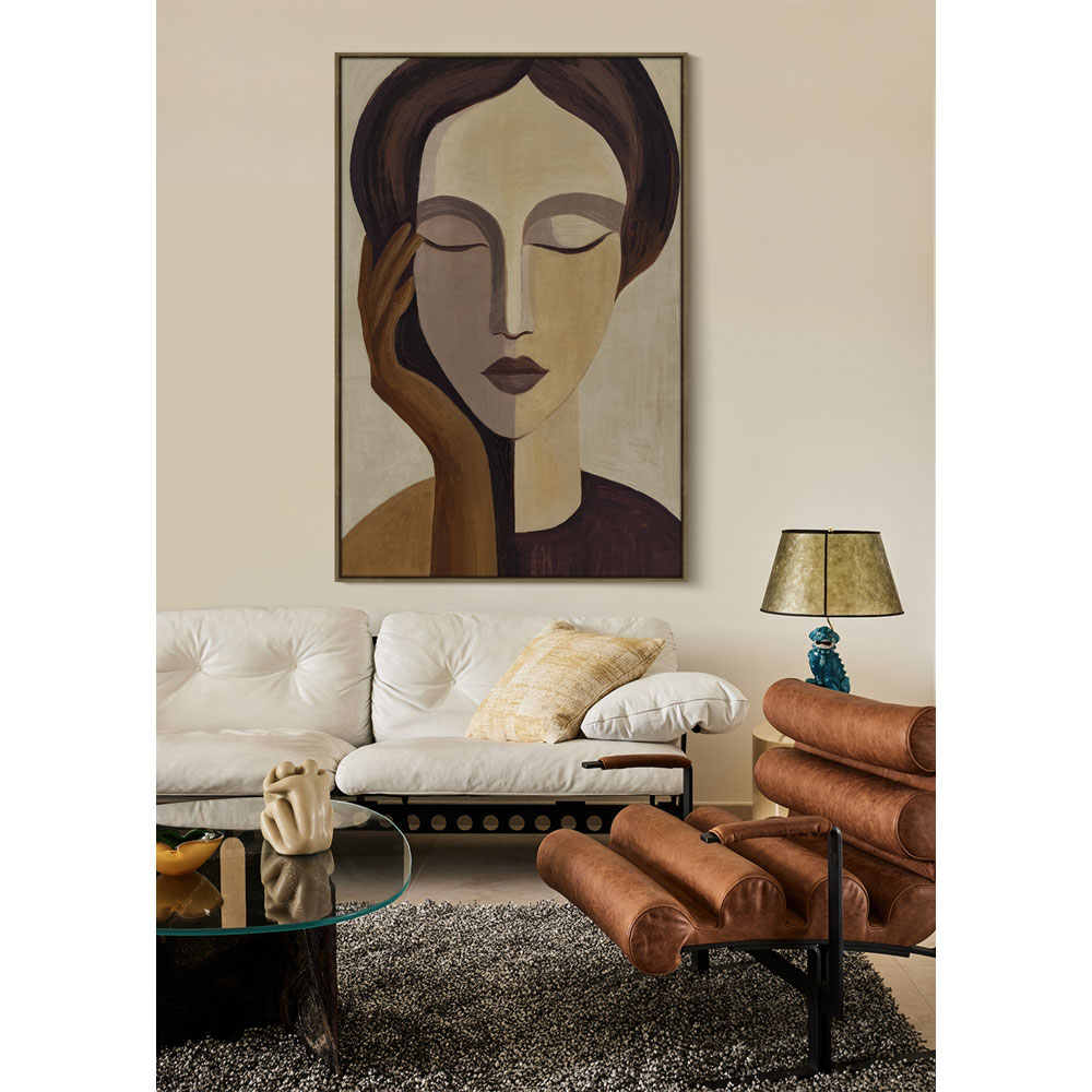 SONAR LADY ΠΙΝΑΚΑΣ ΔΙΑΚΟΣΜΗΤΙΚΟΣ ΜΕ ΚΟΡΝΙΖΑ 80x120x4cm ΚΑΜΒΑΣ BEIGE ΠΟΛΥΧΡΩΜΟ ΞΥΛΟ ΦΥΣΙΚΟ - Image 2