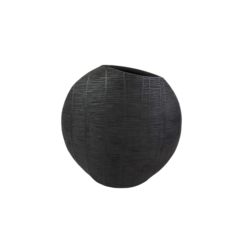 BASE BALL ΔΙΑΚΟΣΜΗΤΙΚΟ ΒΑΖΟ 35.5x14x35.5cm POLYRESIN ΜΑΥΡΟ