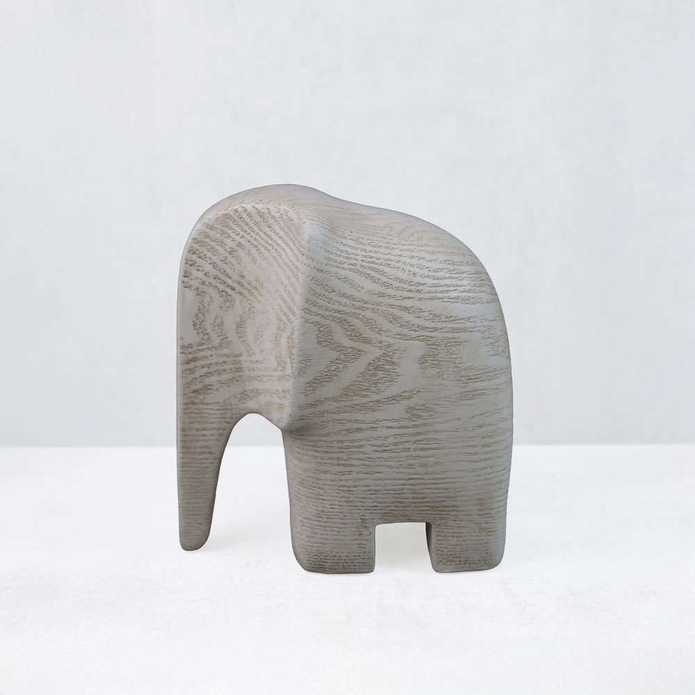 ZAMBIA.2 ΔΙΑΚΟΣΜΗΤΙΚΟ ΕΛΕΦΑΝΤΑΣ 16.5x9x18cm POLYRESIN ΜΠΕΖ - Image 4