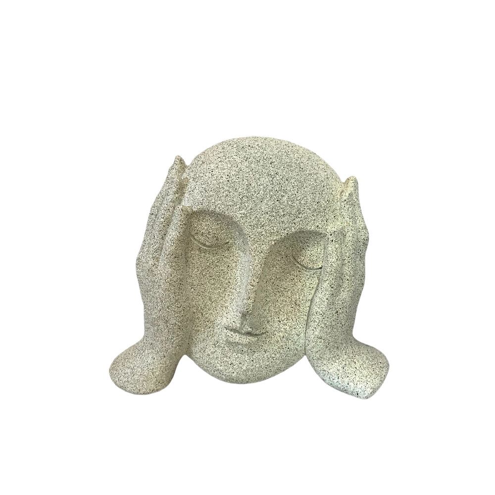THINK ΔΙΑΚΟΣΜΗΤΙΚΟ ΠΡΟΣΩΠΟ 19.5x8x16.2cm POLYRESIN OFF WHITE