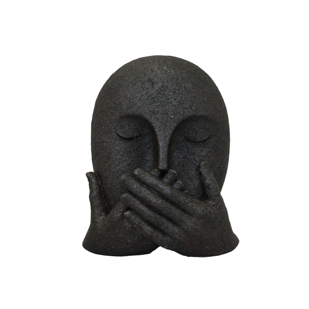 SOUS ΔΙΑΚΟΣΜΗΤΙΚΟ ΠΡΟΣΩΠΟ 14.5x9.5x17cm POLYRESIN ΜΑΥΡΟ