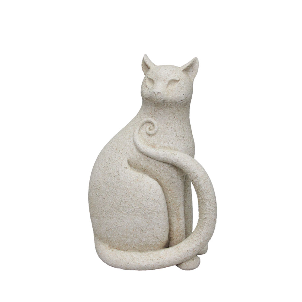 MILO ΔΙΑΚΟΣΜΗΤΙΚΟ ΓΑΤΑ 17.8x11.5x26.5cm POLYRESIN OFF WHITE