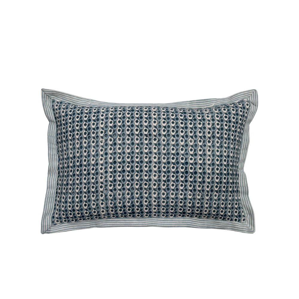 SEA BREEZE ΔΙΑΚΟΣΜΗΤΙΚΟ ΜΑΞΙΛΑΡΙ 60x40cm ΥΦΑΣΜΑ ΜΠΛΕ ΑΝΘΡΑΚΙ