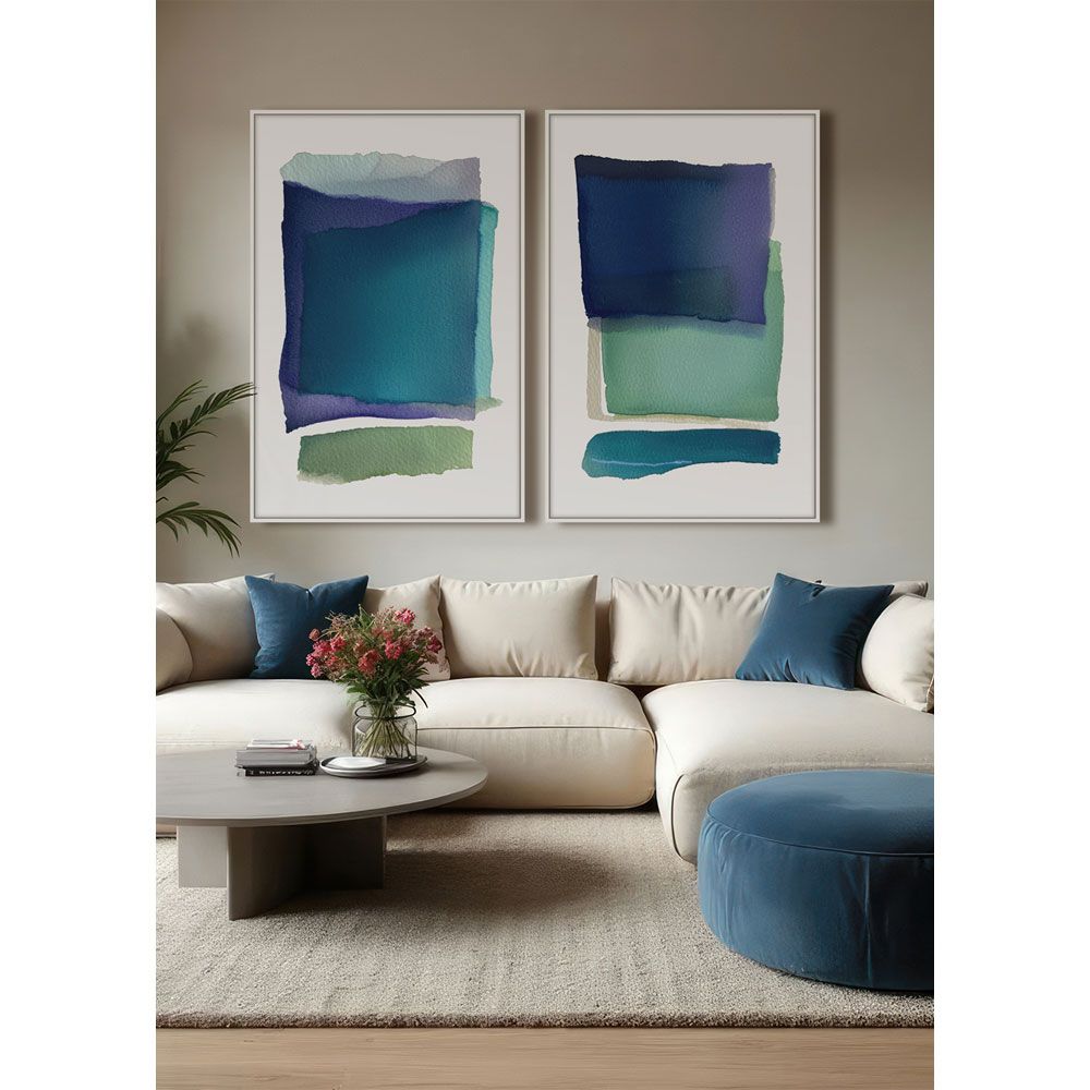 MOTIF MAR A ΠΙΝΑΚΑΣ ΔΙΑΚΟΣΜΗΤΙΚΟΣ ΜΕ ΚΟΡΝΙΖΑ 80x120x4cm ΚΑΜΒΑΣ ΠΟΛΥΧΡΩΜΟ ΞΥΛΟ ΑΣΠΡΟ - Image 2