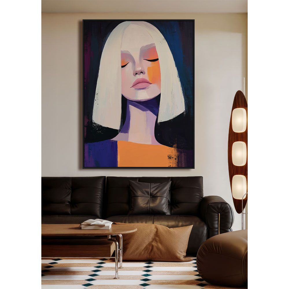 DONNA SOGNA ΠΙΝΑΚΑΣ ΔΙΑΚΟΣΜΗΤΙΚΟΣ ΜΕ ΚΟΡΝΙΖΑ 90x120x4cm ΚΑΜΒΑΣ ΠΟΛΥΧΡΩΜΟ ΞΥΛΟ ΜΑΥΡΟ - Image 2