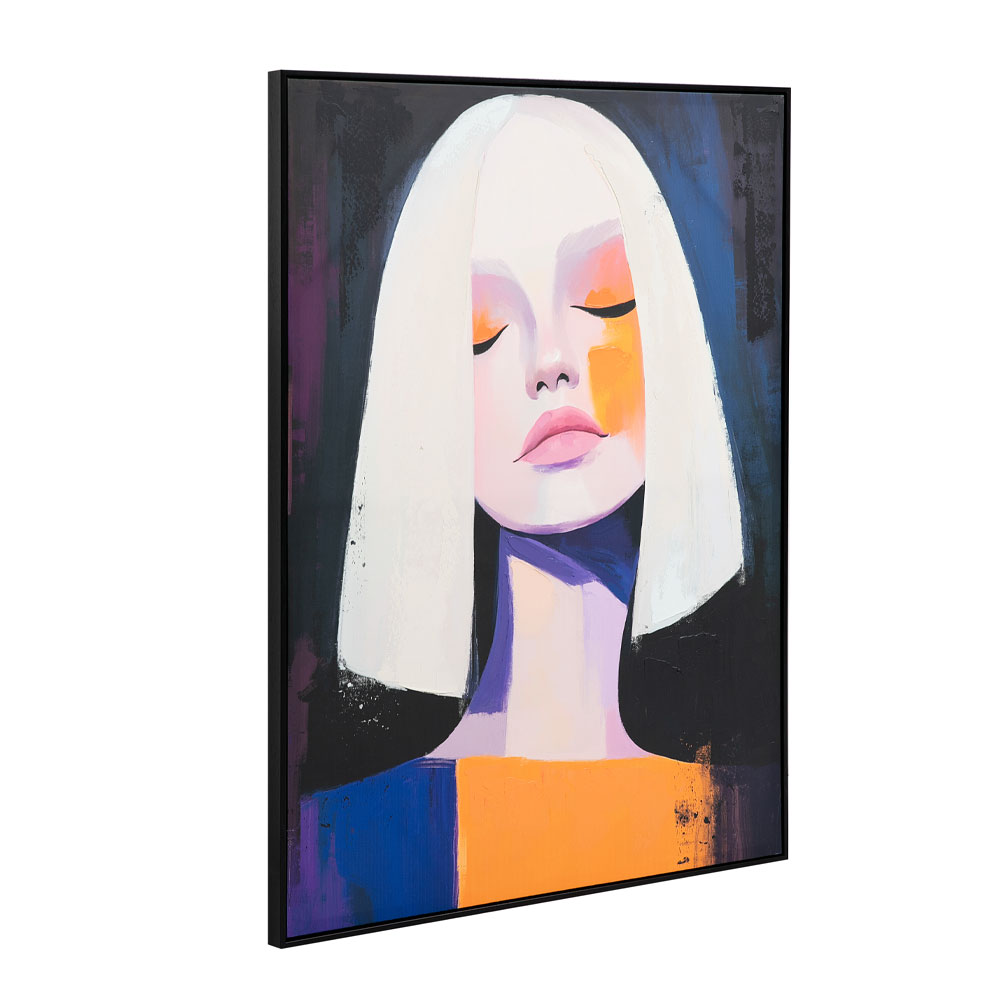 DONNA SOGNA ΠΙΝΑΚΑΣ ΔΙΑΚΟΣΜΗΤΙΚΟΣ ΜΕ ΚΟΡΝΙΖΑ 90x120x4cm ΚΑΜΒΑΣ ΠΟΛΥΧΡΩΜΟ ΞΥΛΟ ΜΑΥΡΟ - Image 3