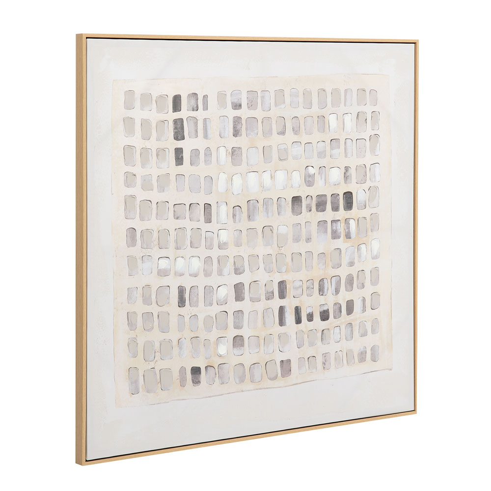 SIMPLICIT ΠΙΝΑΚΑΣ ΔΙΑΚΟΣΜΗΤΙΚΟΣ ΜΕ ΚΟΡΝΙΖΑ 100x100x4cm ΚΑΜΒΑΣ ΜΠΕΖ ΚΑΦΕ ΞΥΛΟ ΦΥΣΙΚΟ - Image 3