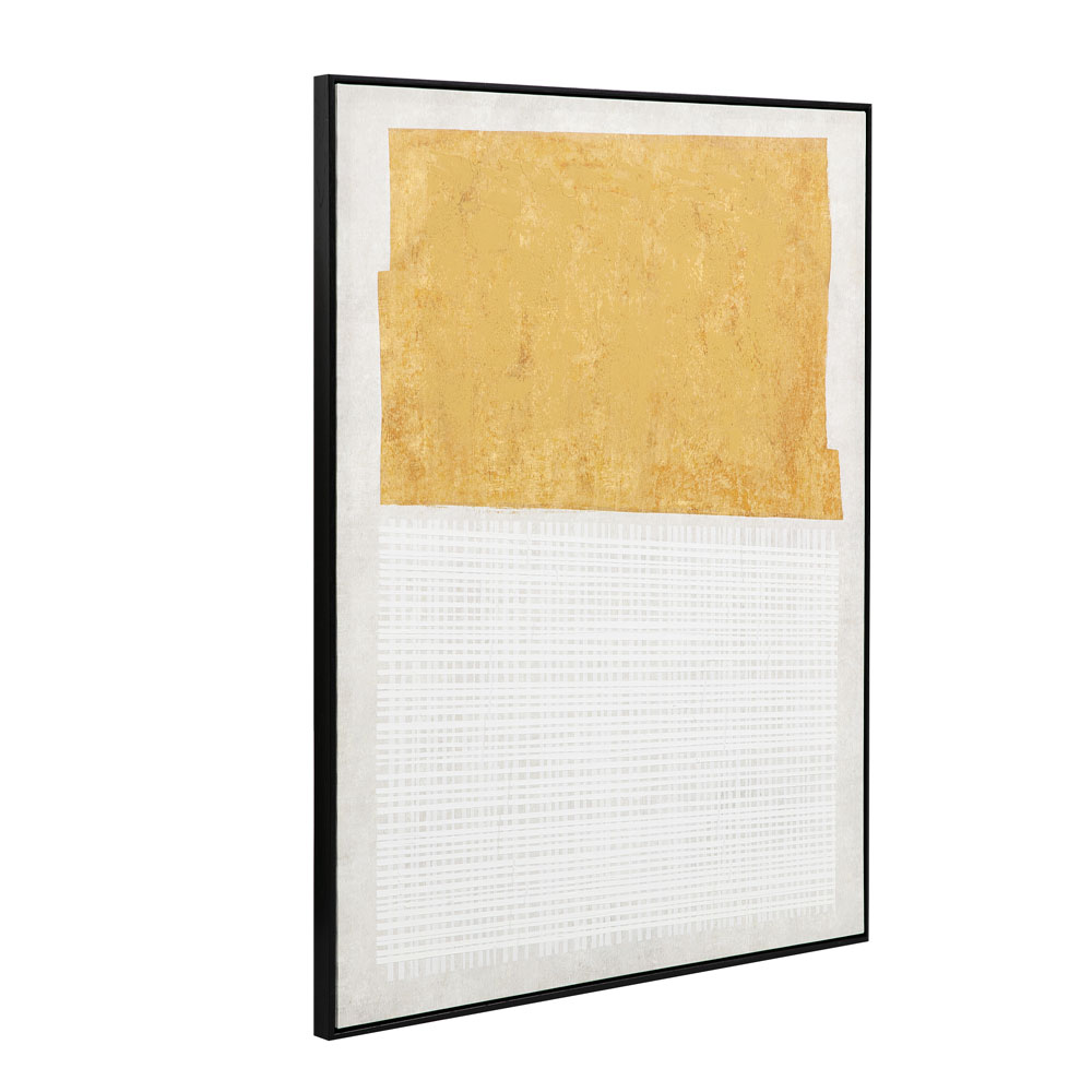 DUE MONDI ΠΙΝΑΚΑΣ ΔΙΑΚΟΣΜΗΤΙΚΟΣ ΜΕ ΚΟΡΝΙΖΑ 90x120x4cm ΚΑΜΒΑΣ ΜΠΕΖ ΜΟΥΣΤΑΡΔΙ ΞΥΛΟ ΜΑΥΡΟ - Image 3