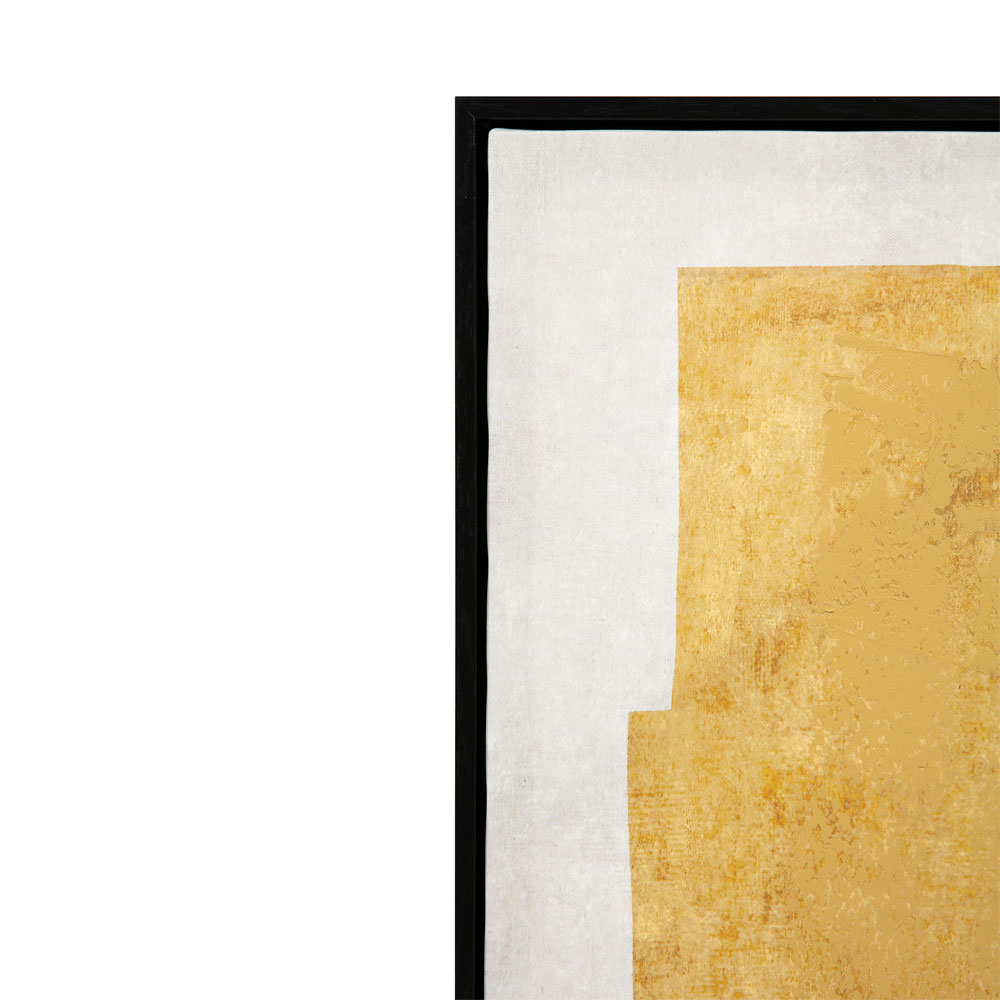 DUE MONDI ΠΙΝΑΚΑΣ ΔΙΑΚΟΣΜΗΤΙΚΟΣ ΜΕ ΚΟΡΝΙΖΑ 90x120x4cm ΚΑΜΒΑΣ ΜΠΕΖ ΜΟΥΣΤΑΡΔΙ ΞΥΛΟ ΜΑΥΡΟ - Image 4