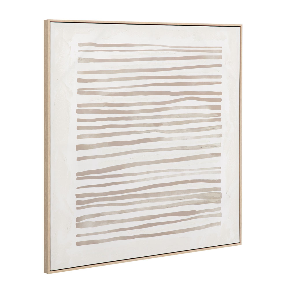 RAYA B ΠΙΝΑΚΑΣ ΔΙΑΚΟΣΜΗΤΙΚΟΣ ΜΕ ΚΟΡΝΙΖΑ 100x100x4cm ΚΑΜΒΑΣ ΜΠΕΖ ΚΑΦΕ ΞΥΛΟ ΦΥΣΙΚΟ - Image 3