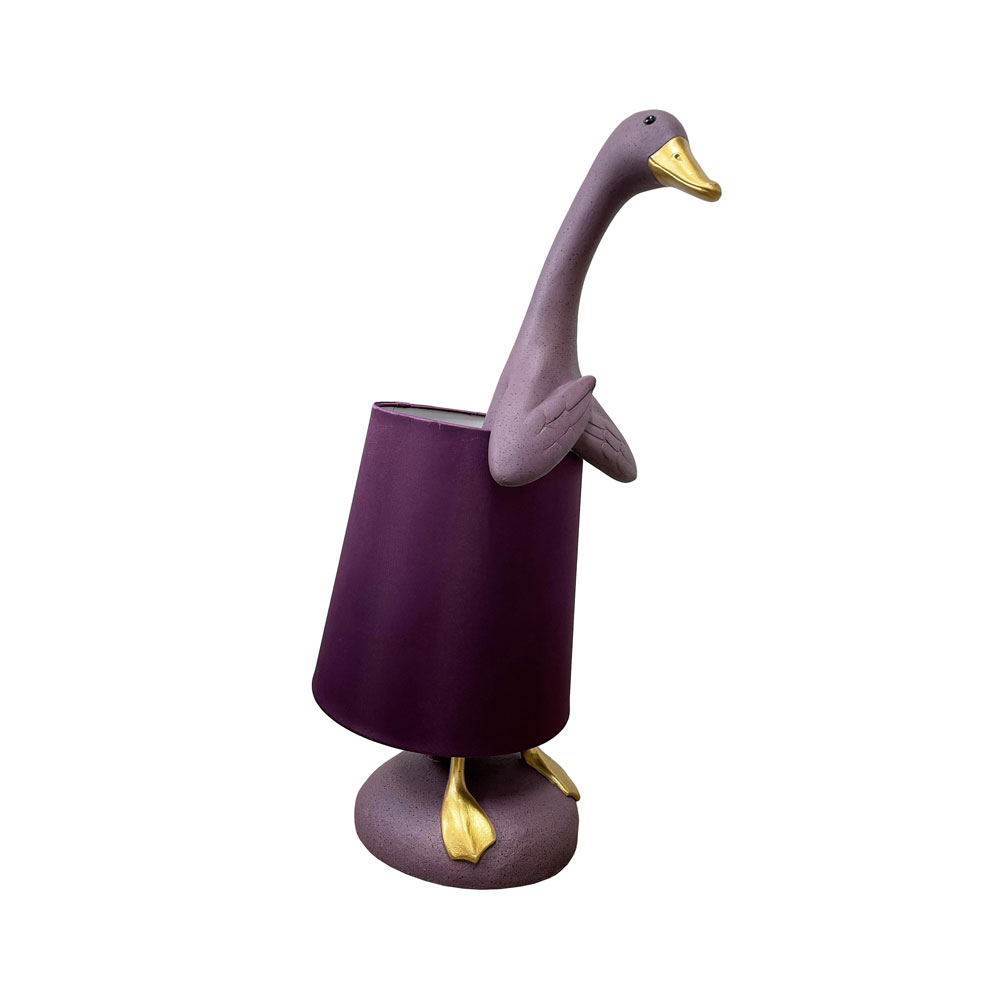 QUACK B ΦΩΤΙΣΤΙΚΟ ΕΠΙΤΡΑΠΕΖΙΟ 37x23x57.5cm POLYRESIN ΜΩΒ ΑΝΟΙΧΤΟ ΧΡΥΣΟ ΥΦΑΣΜΑ ΜΩΒ ΣΚΟΥΡΟ