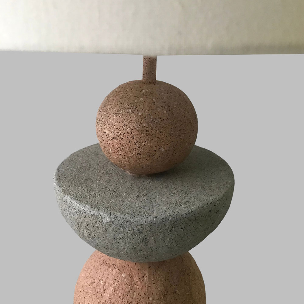 ZENSTONE A ΦΩΤΙΣΤΙΚΟ ΕΠΙΤΡΑΠΕΖΙΟ 25.5x25.5x49cm POLYRESIN ΠΟΛΥΧΡΩΜΟ ΥΦΑΣΜΑ ΛΕΥΚΟ - Image 4