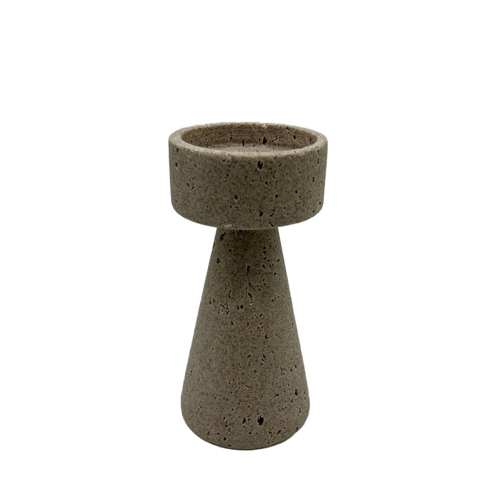 LITO ΚΗΡΟΠΗΓΙΟ 9.5x9.5x19.8cm POLYRESIN STONE ΜΠΕΖ