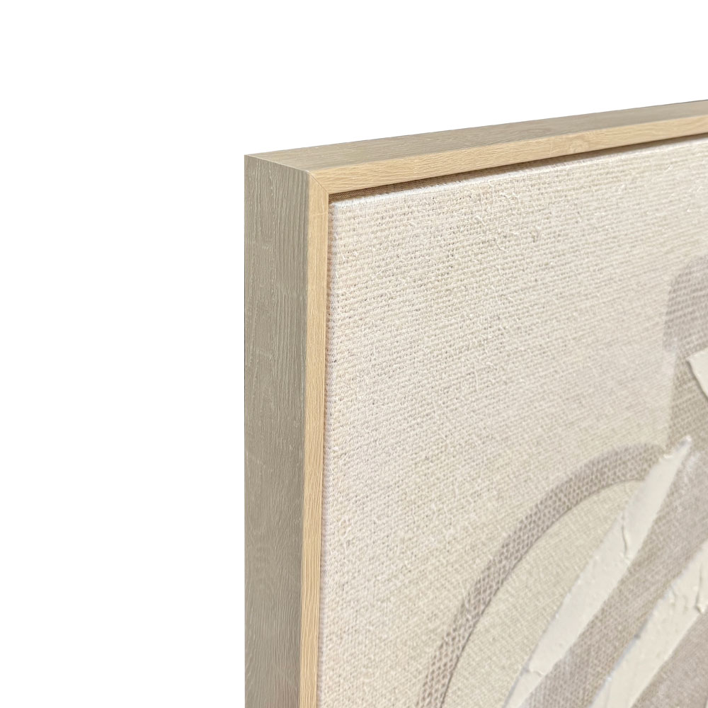 HUSK ΠΙΝΑΚΑΣ ΔΙΑΚΟΣΜΗΤΙΚΟΣ ΜΕ ΚΟΡΝΙΖΑ 80x120x4cm ΚΑΜΒΑΣ ΜΠΕΖ ΛΕΥΚΟ PS - Image 3