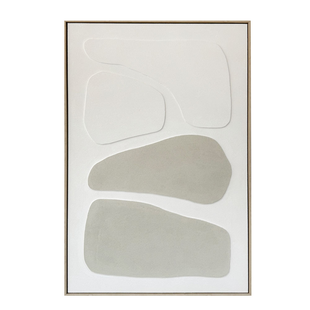 RHYTHM B ΠΙΝΑΚΑΣ ΔΙΑΚΟΣΜΗΤΙΚΟΣ ΜΕ ΚΟΡΝΙΖΑ 80x120x4cm ΚΑΜΒΑΣ ΜΠΕΖ ΛΕΥΚΟ PS