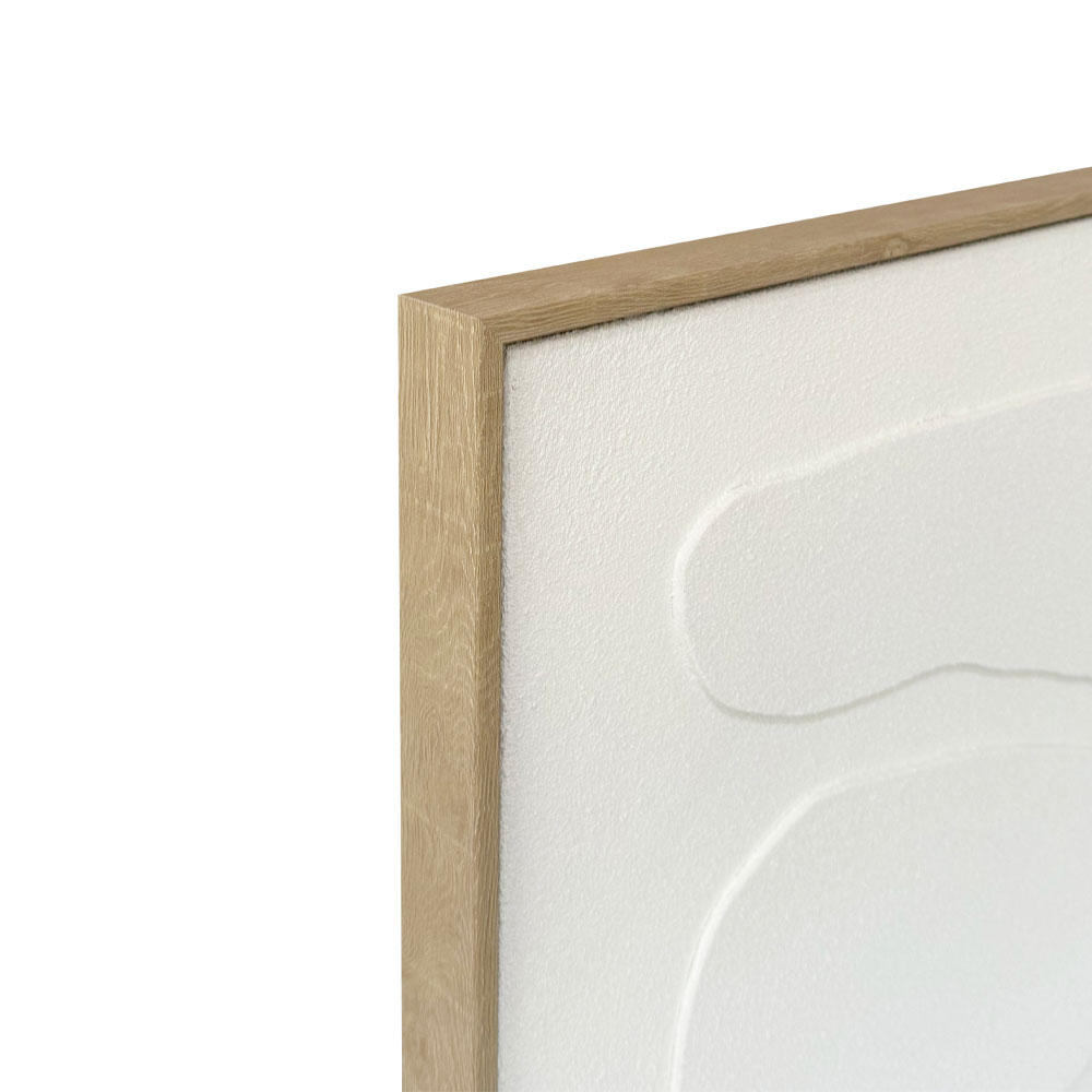 RHYTHM B ΠΙΝΑΚΑΣ ΔΙΑΚΟΣΜΗΤΙΚΟΣ ΜΕ ΚΟΡΝΙΖΑ 80x120x4cm ΚΑΜΒΑΣ ΜΠΕΖ ΛΕΥΚΟ PS - Image 2