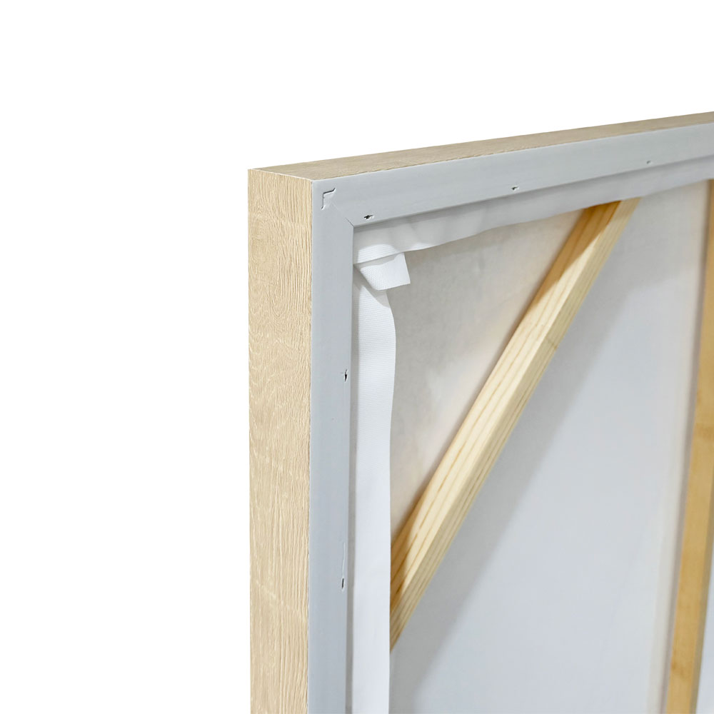 RHYTHM B ΠΙΝΑΚΑΣ ΔΙΑΚΟΣΜΗΤΙΚΟΣ ΜΕ ΚΟΡΝΙΖΑ 80x120x4cm ΚΑΜΒΑΣ ΜΠΕΖ ΛΕΥΚΟ PS - Image 4
