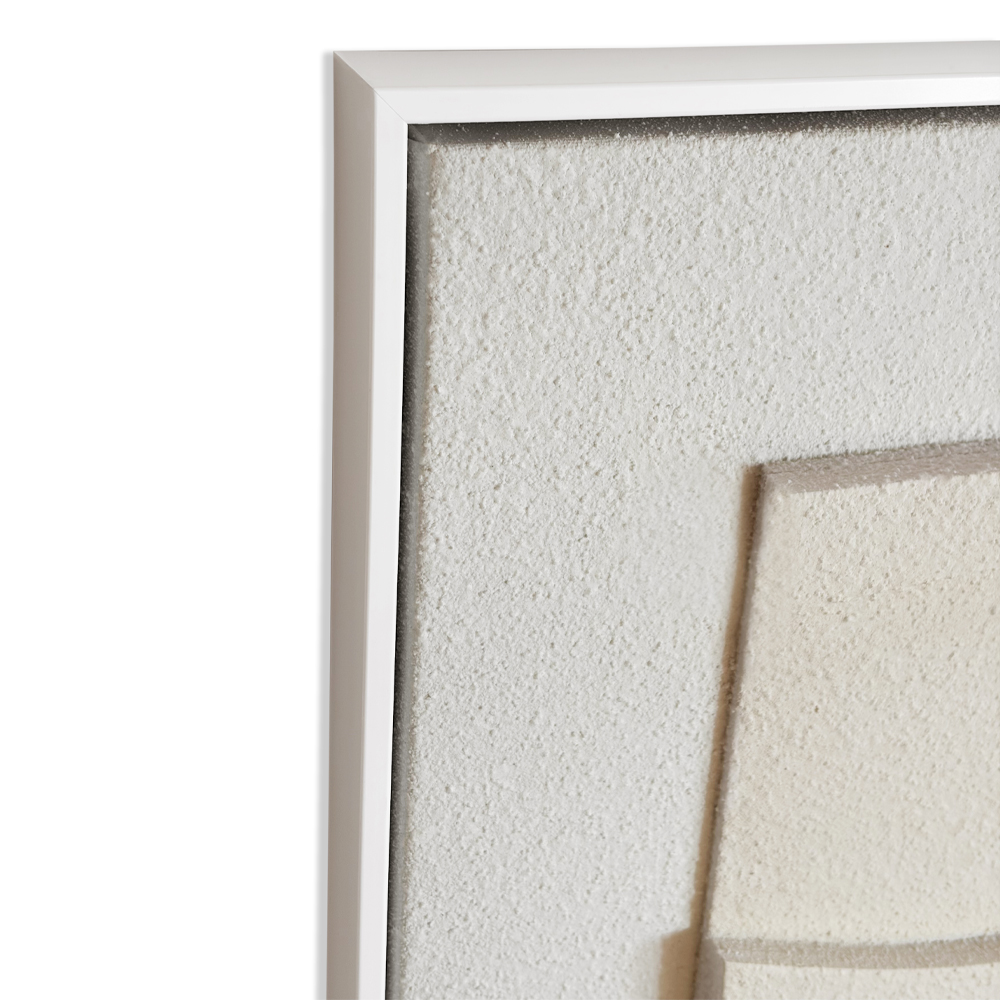 HAZE ΠΙΝΑΚΑΣ ΔΙΑΚΟΣΜΗΣΗΣ ΜΕ ΚΟΡΝΙΖΑ 80x120x3cm ΚΑΜΒΑΣ ΜΠΕΖ ΛΕΥΚΟ ΛΕΥΚΟ - Image 3