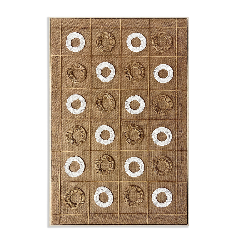 TRIS ΠΙΝΑΚΑΣ ΔΙΑΚΟΣΜΗΣΗΣ ΜΕ ΚΟΡΝΙΖΑ 80x120x3cm ΚΑΜΒΑΣ TERRACOTTA ΚΑΦΕ ΣΧΟΙΝΙ ΑΣΠΡΟ ΦΥΣΙΚΟ