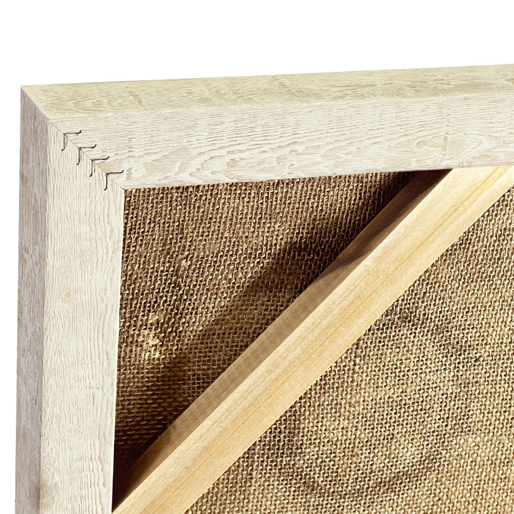 TRIS ΠΙΝΑΚΑΣ ΔΙΑΚΟΣΜΗΣΗΣ ΜΕ ΚΟΡΝΙΖΑ 80x120x3cm ΚΑΜΒΑΣ TERRACOTTA ΚΑΦΕ ΣΧΟΙΝΙ ΑΣΠΡΟ ΦΥΣΙΚΟ - Image 4