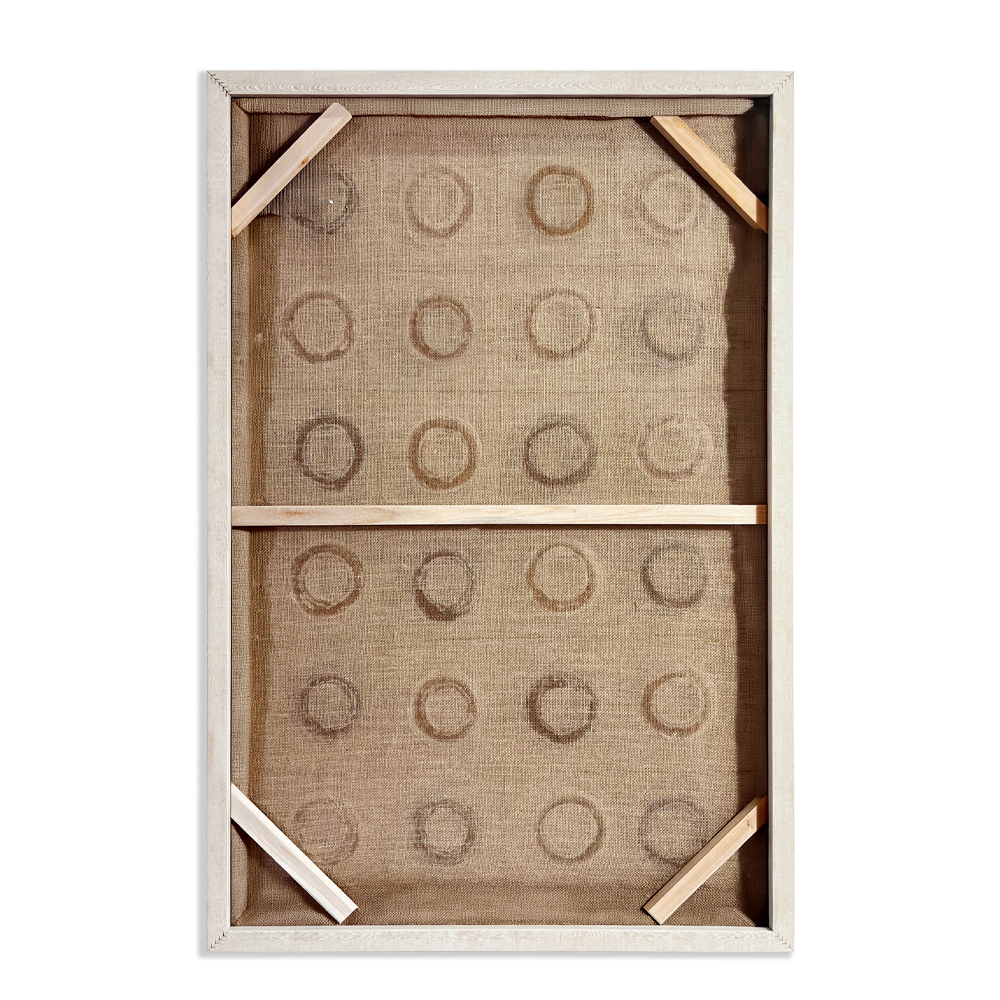 TRIS ΠΙΝΑΚΑΣ ΔΙΑΚΟΣΜΗΣΗΣ ΜΕ ΚΟΡΝΙΖΑ 80x120x3cm ΚΑΜΒΑΣ TERRACOTTA ΚΑΦΕ ΣΧΟΙΝΙ ΑΣΠΡΟ ΦΥΣΙΚΟ - Image 5