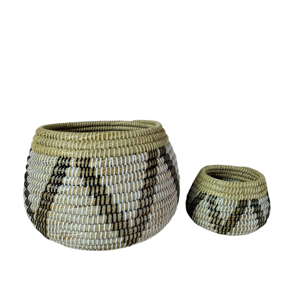 LAI ΚΑΛΑΘΙ SET 2ΤΜΧ 28x28x28cm KANSGRASS ΑΣΠΡΟ ΜΑΥΡΟ ΠΛΑΣΤΙΚΟ ΦΥΣΙΚΟ