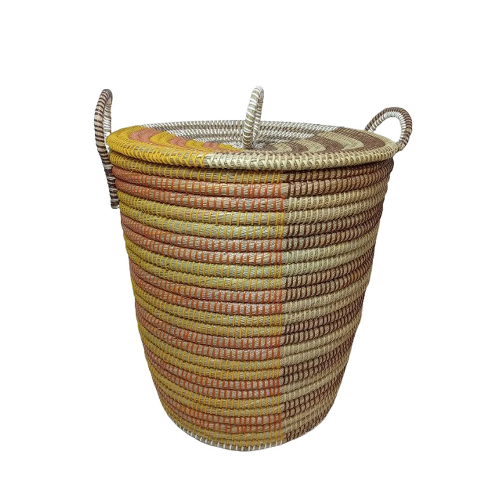 NAVI ΚΑΛΑΘΙ ΜΕ ΚΑΠΑΚΙ 45x45x50cm KANSGRASS ΠΟΛΥΧΡΩΜΟ ΦΥΣΙΚΟ ΠΛΑΣΤΙΚΟ