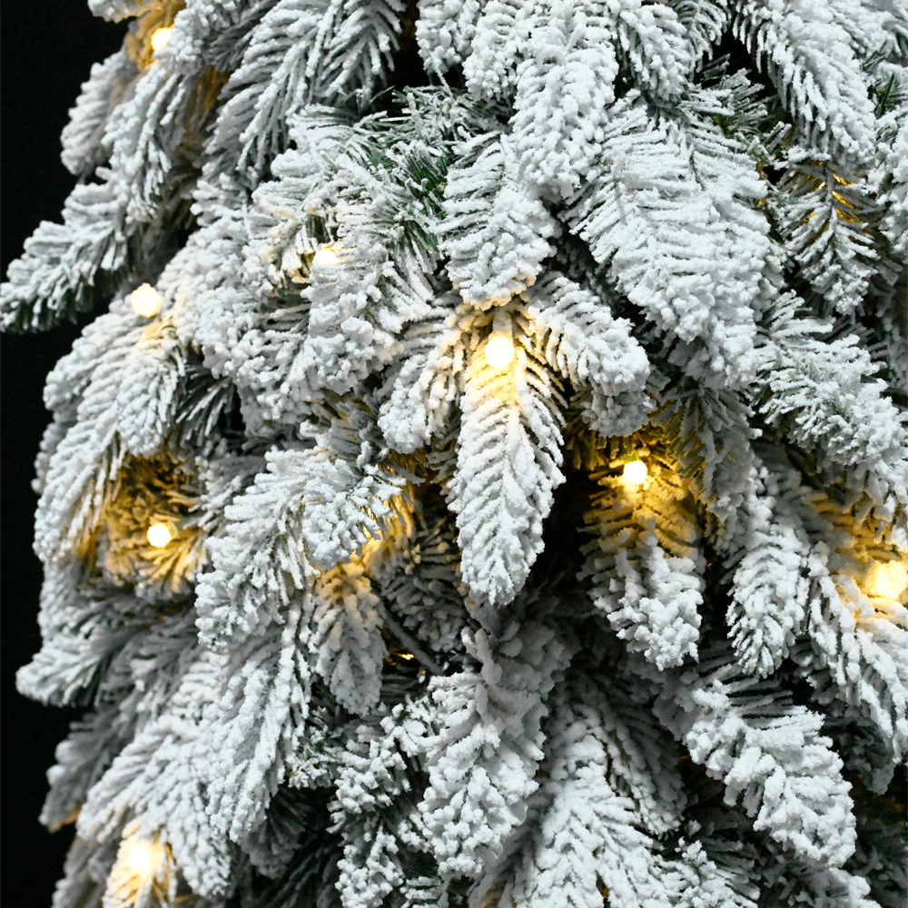 SNOWFALL FIR ΧΡΙΣΤΟΥΓΕΝΝΙΑΤΙΚΟ ΔΕΝΤΡΟ ΧΙΟΝΙΣΜΕΝΟ ΜΕ LED 80x80x210cm PE/PVC ΠΡΑΣΙΝΟ ΛΕΥΚΟ LED/COPPER - Image 2