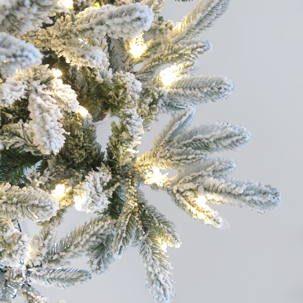 IMPERIAL EVERGREEN ΧΡΙΣΤΟΥΓΕΝΝΙΑΤΙΚΟ ΔΕΝΤΡΟ ΧΙΟΝΙΣΜΕΝΟ ΜΕ LED 140x140x210cm PE/PVC ΠΡΑΣΙΝΟ ΛΕΥΚΟ LED/COPPER - Image 3