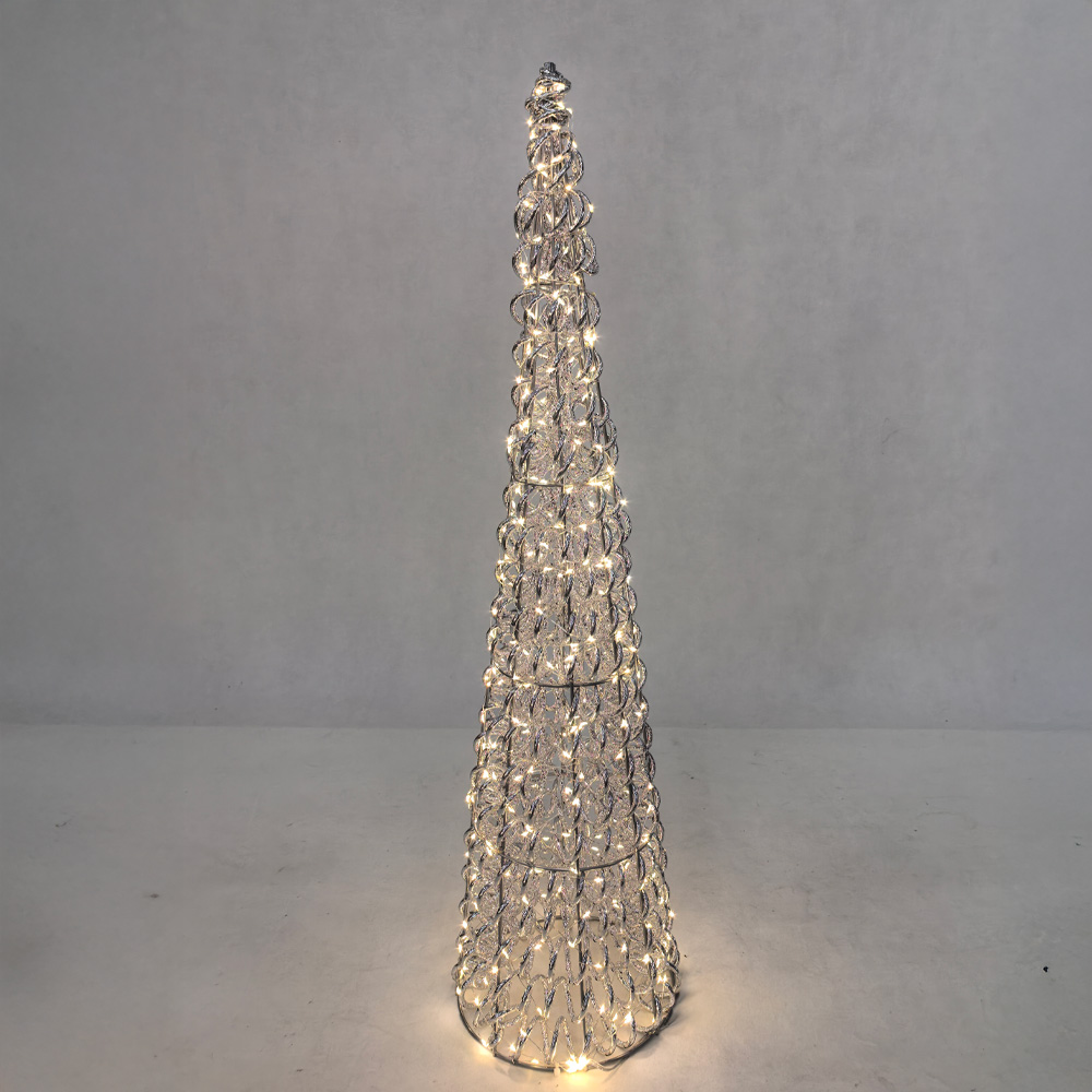 SILVEN XMAS LED ΔΕΝΤΡΟ ΘΕΡΜΟ ΦΩΣ 16x16x60cm ΣΙΔΕΡΟ ΑΣΗΜΙ PET