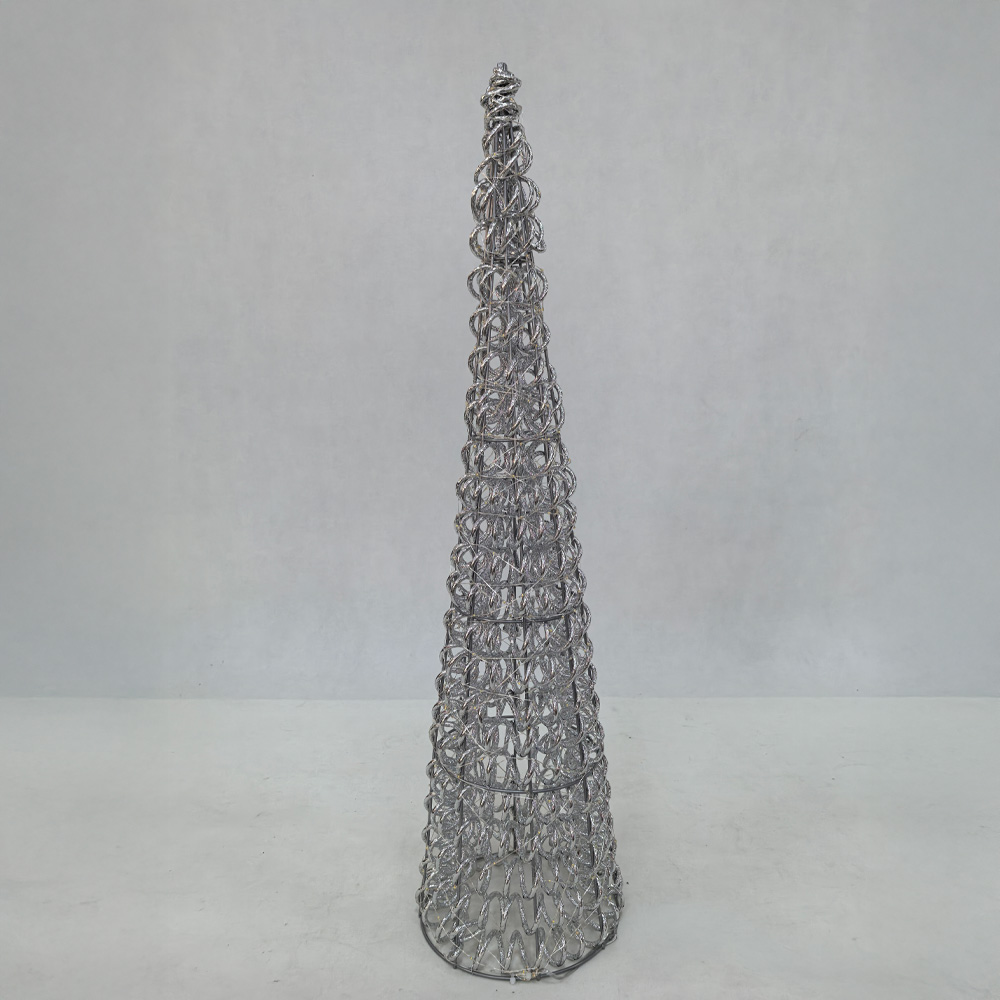 SILVEN XMAS LED ΔΕΝΤΡΟ ΘΕΡΜΟ ΦΩΣ 16x16x60cm ΣΙΔΕΡΟ ΑΣΗΜΙ PET - Image 2