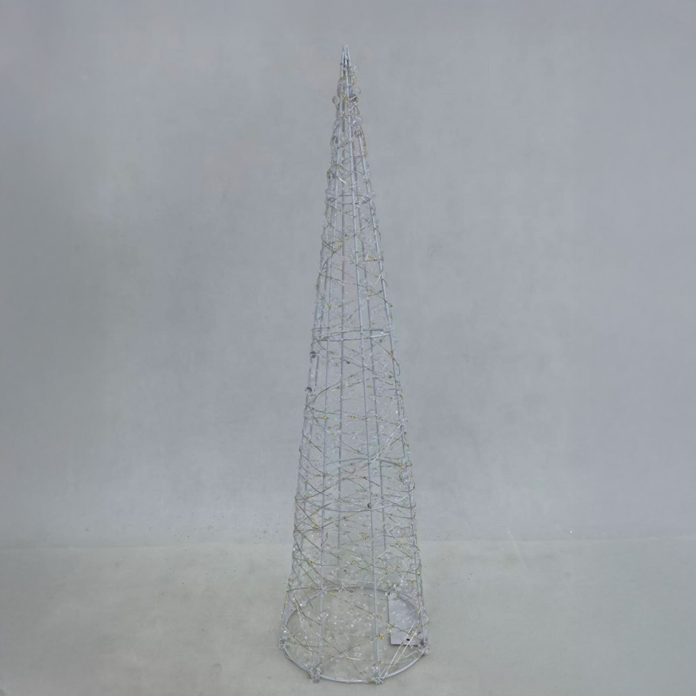 GLIM XMAS ΔΕΝΤΡΟ ΜΕ LED 16x16x60cm ΣΙΔΕΡΟ ΛΕΥΚΟ PET - Image 2