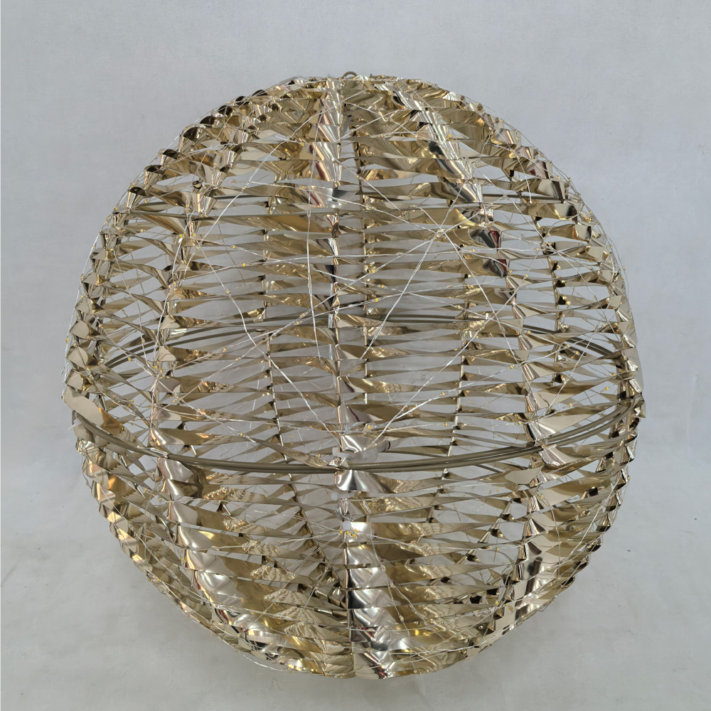 LINI XMAS LED ΜΠΑΛΑ ΘΕΡΜΟ ΦΩΣ 60x60x60cm ΣΙΔΕΡΟ ΧΡΥΣΟ PET - Image 2