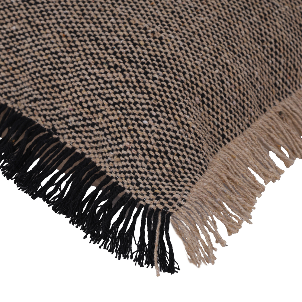 STONEA ΔΙΑΚΟΣΜΗΤΙΚΟ ΜΑΞΙΛΑΡΙ 45x45cm ΥΦΑΣΜΑ ΓΚΡΙ ΜΑΥΡΟ PE/PP - Image 3