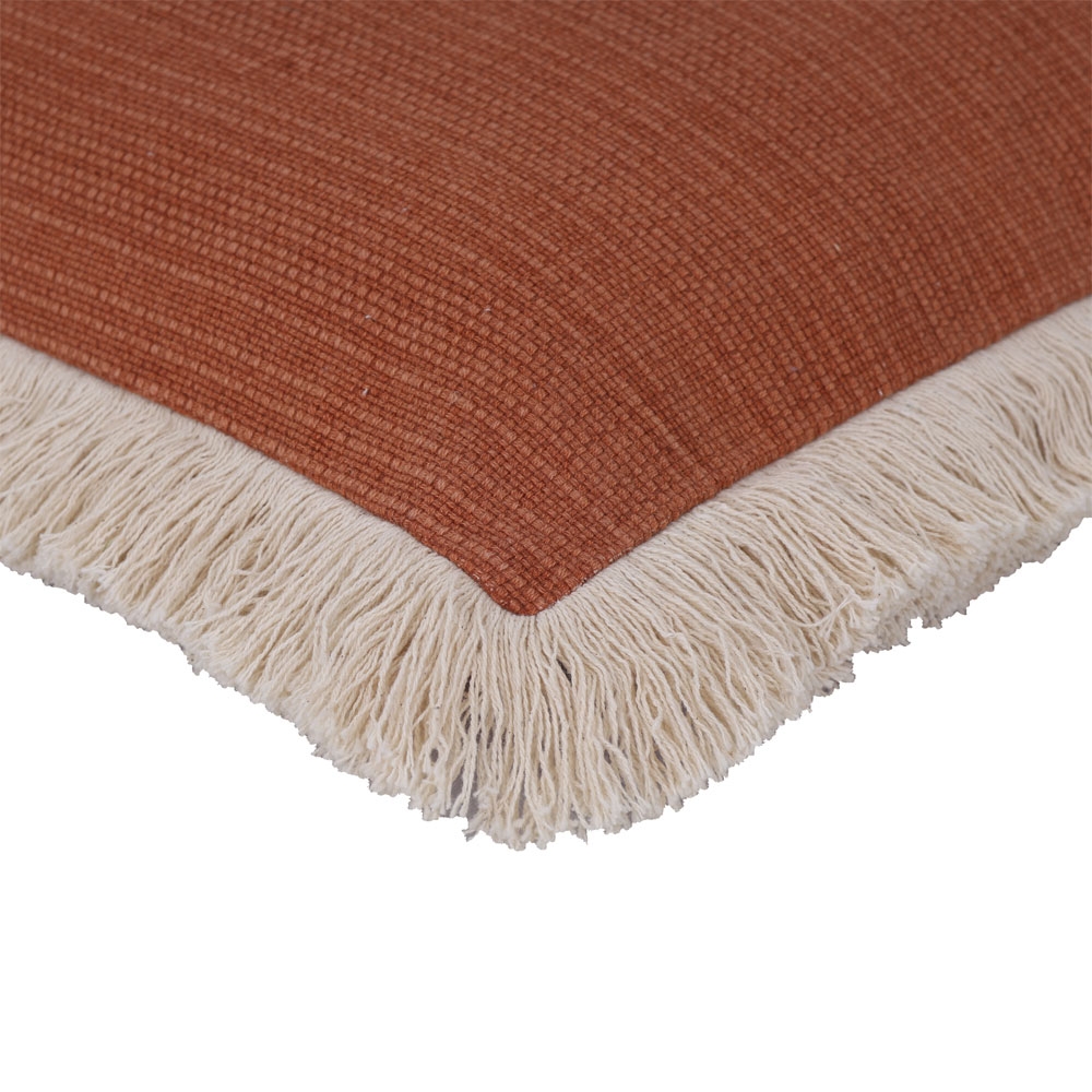 FINESSE ΔΙΑΚΟΣΜΗΤΙΚΟ ΜΑΞΙΛΑΡΙ 45x45cm ΥΦΑΣΜΑ TERRACOTTA ΜΠΕΖ PE/PP - Image 3