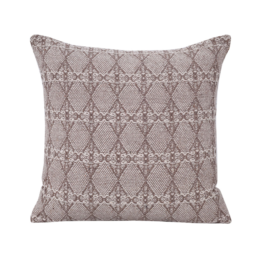 NUVIA ΔΙΑΚΟΣΜΗΤΙΚΟ ΜΑΞΙΛΑΡΙ 45x45cm ΥΦΑΣΜΑ OFF WHITE ΚΑΦΕ PE/PP