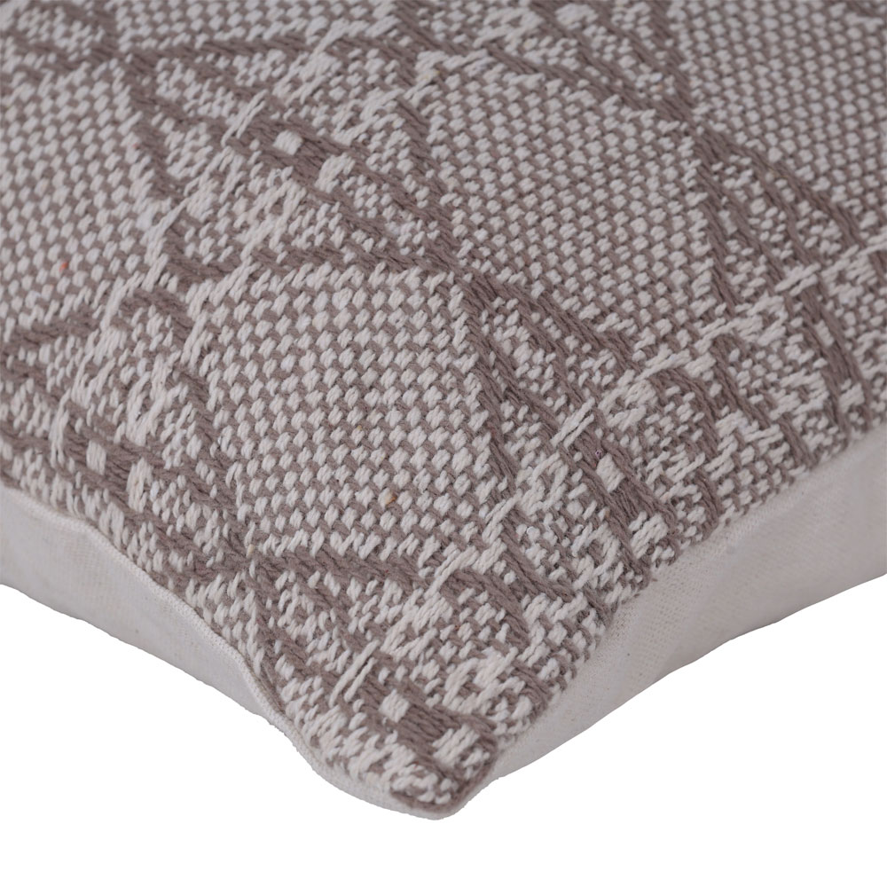 NUVIA ΔΙΑΚΟΣΜΗΤΙΚΟ ΜΑΞΙΛΑΡΙ 45x45cm ΥΦΑΣΜΑ OFF WHITE ΚΑΦΕ PE/PP - Image 3