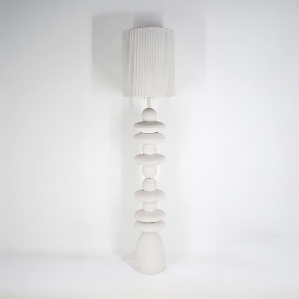 LYN ΦΩΤΙΣΤΙΚΟ ΕΠΙΔΑΠΕΔΙΟ 33x33x156.5cm ΣΙΔΕΡΟ OFF WHITE