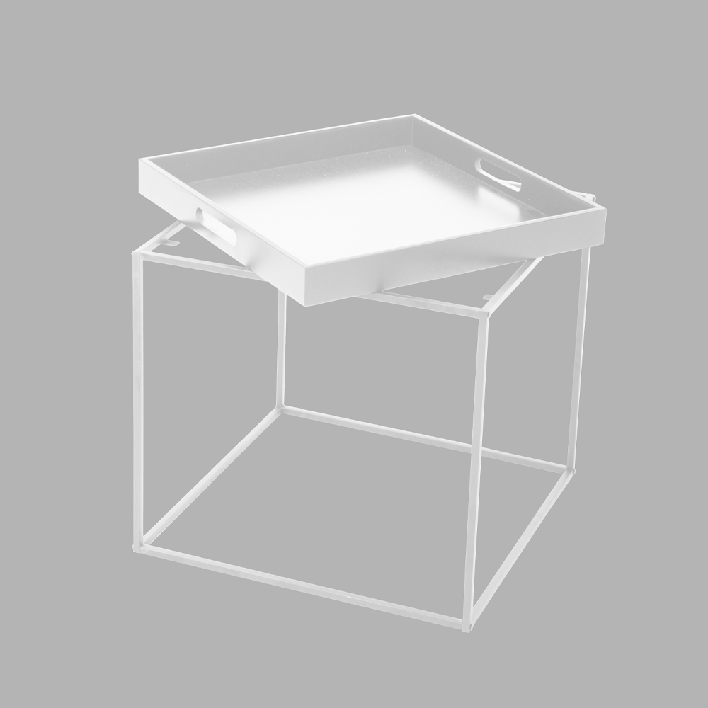 BUTLER SIDE TABLE ΛΕΥΚΟ 45x45x45cm - Image 2