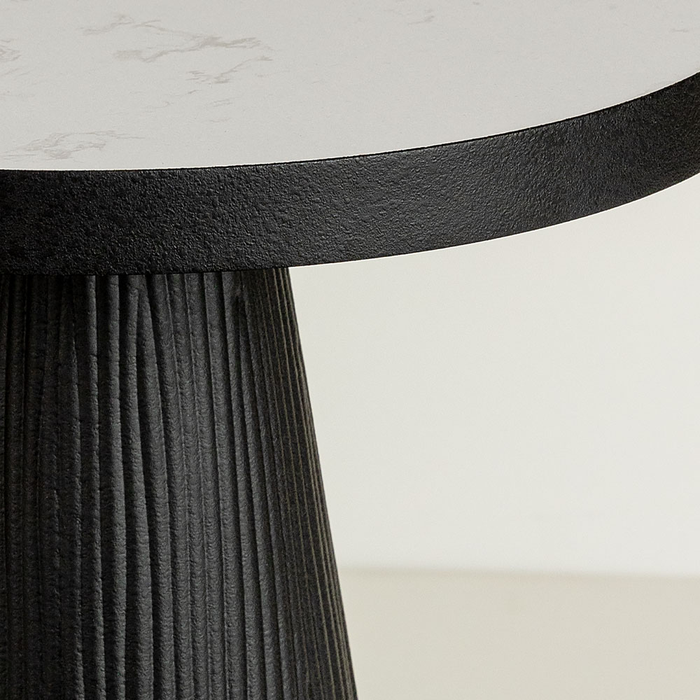 LAMP SIDE TABLE ΛΕΥΚΟ ΜΑΥΡΟ 41x41x63.5cm - Image 4