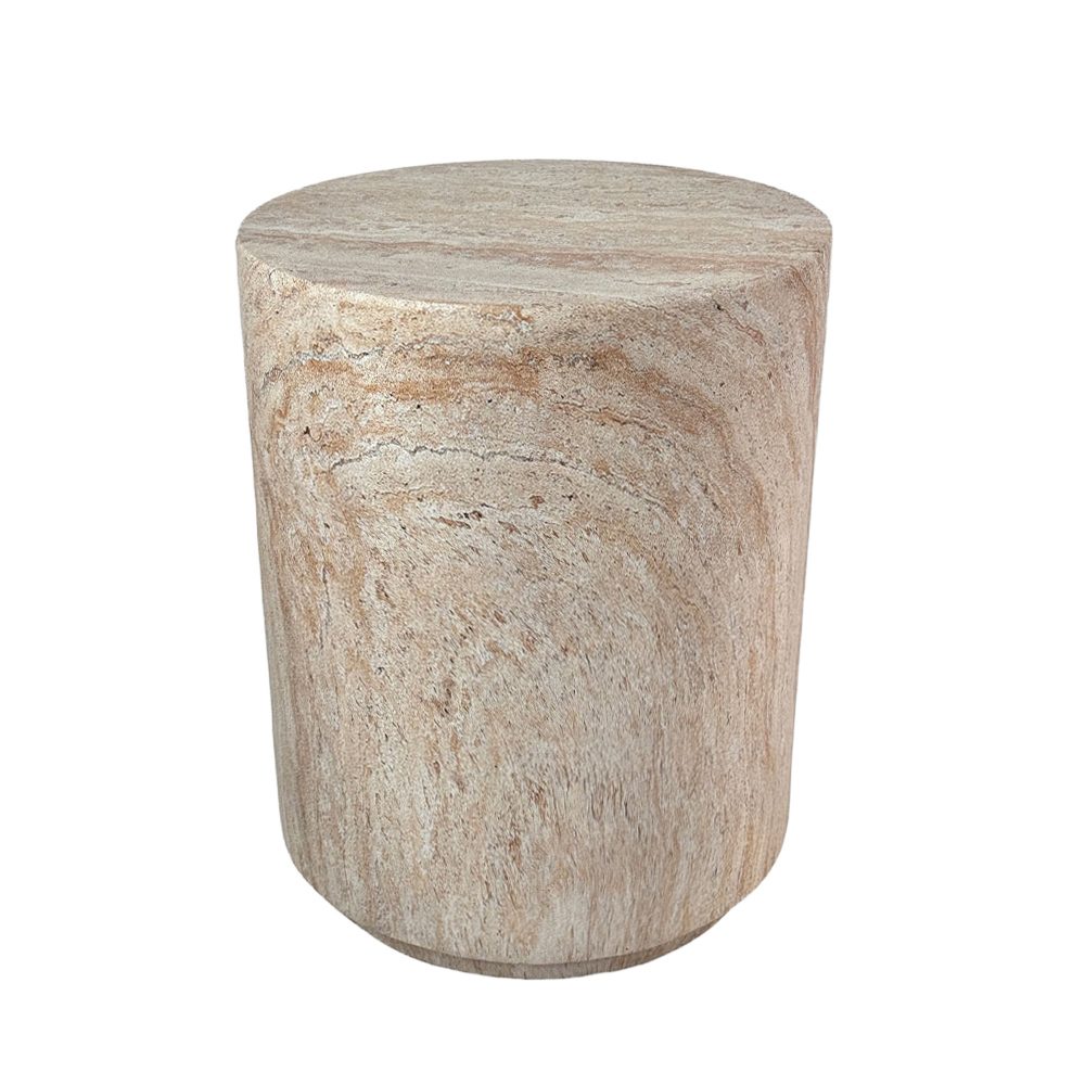 LITHOS ROUND SIDE TABLE BEIGE 35x35x46.5cm - Image 2