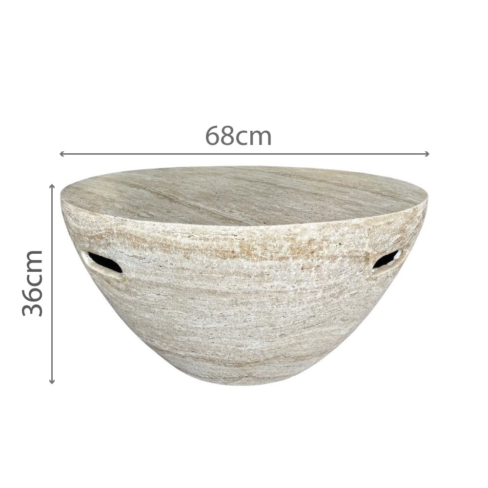 LITHOS CENTRAL COFFEE TABLE BEIGE 68x68x36cm - Image 2