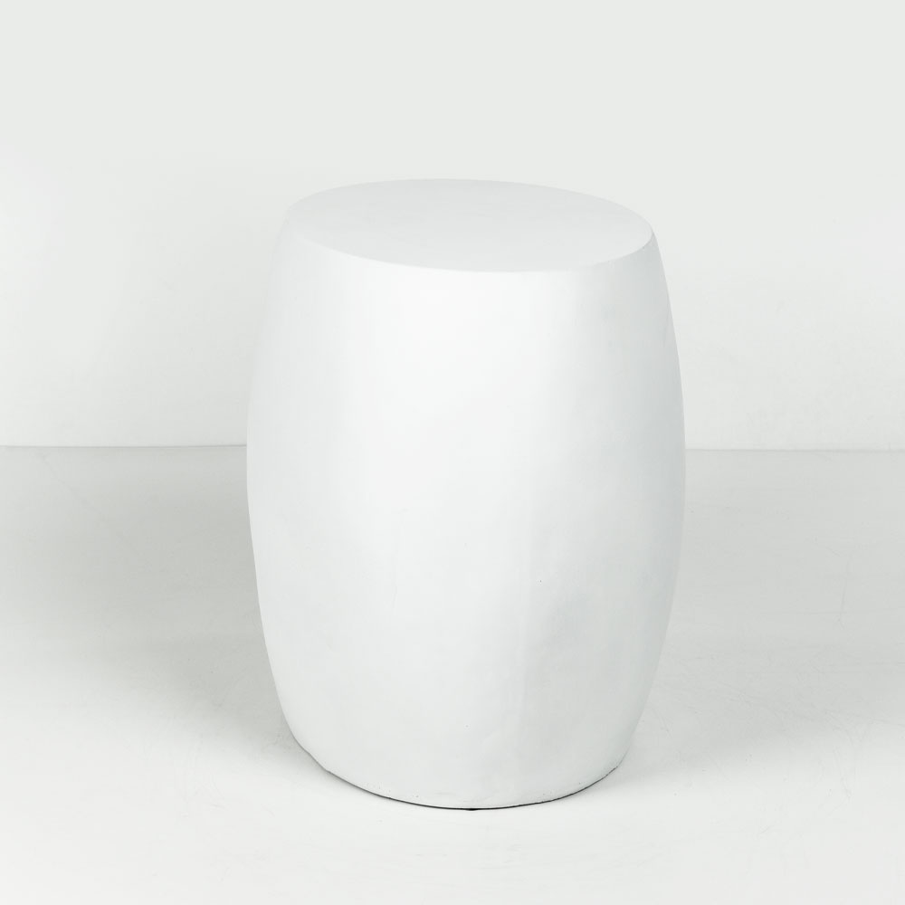 LITHOS OVAL SIDE TABLE ΛΕΥΚΟ 62x43.5x53cm - Image 2