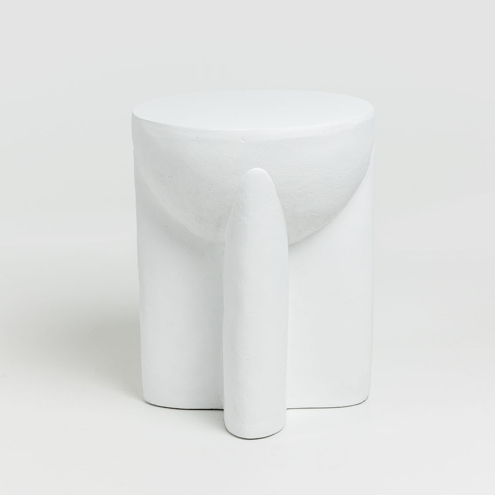 LITHOS HANDLE SIDE TABLE ΛΕΥΚΟ 36.5x36.5x46.5cm - Image 2